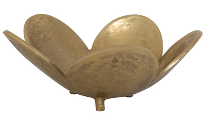 Cast Aluminum Footed Flower Shaped Bowl, Gold Finish - Salt &amp; Creek