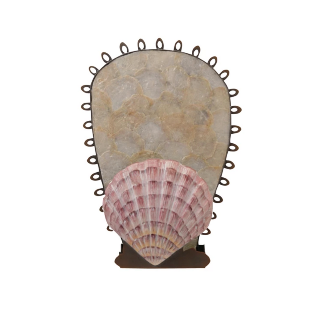 Metal Taper Holder Wall Sconce with Resin Shell (Hangs or Sits) - Salt &amp; Creek