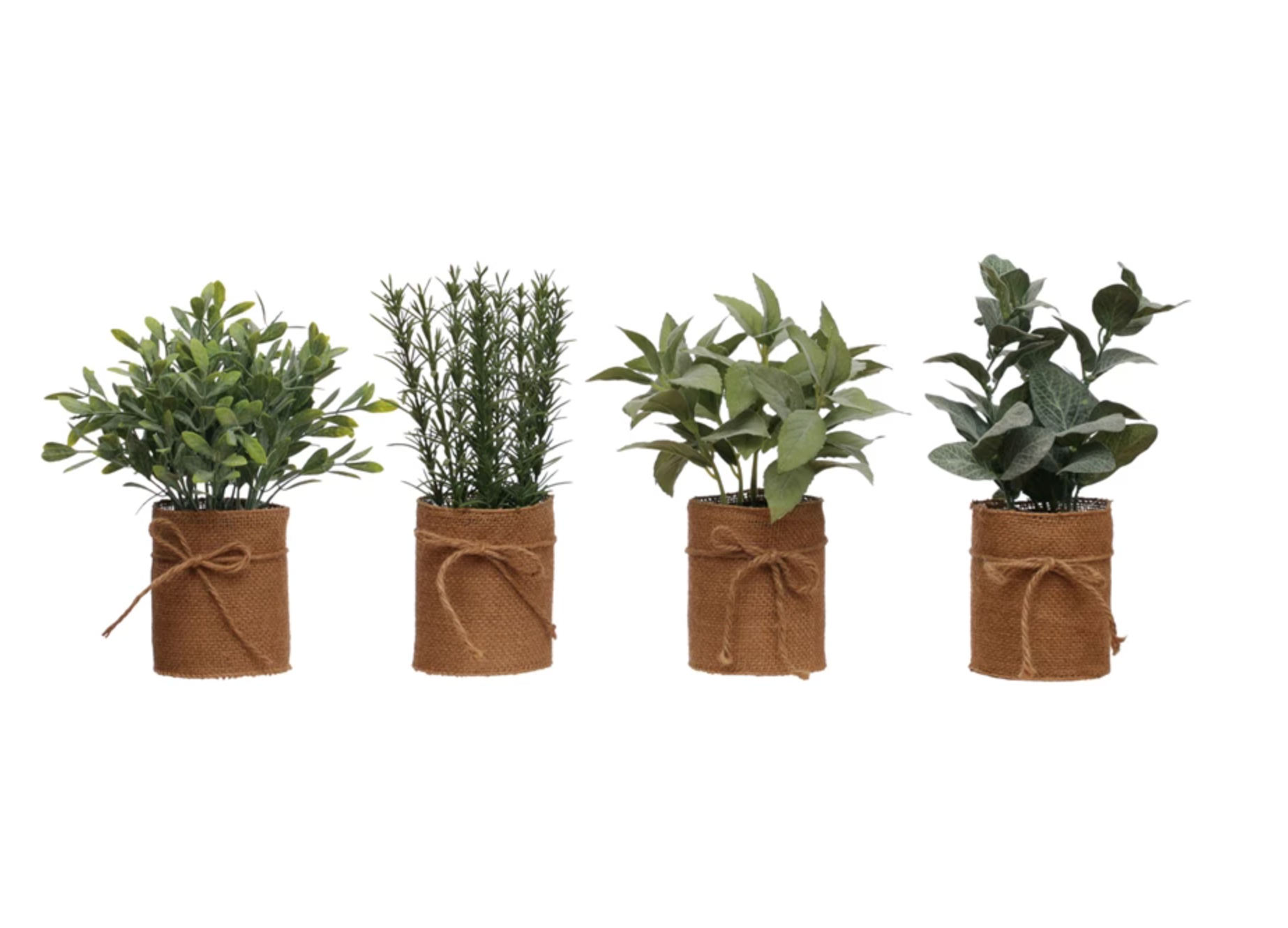 Faux Plant in Burlap Bag with Jute Bow, 4 Styles - Salt &amp; Creek