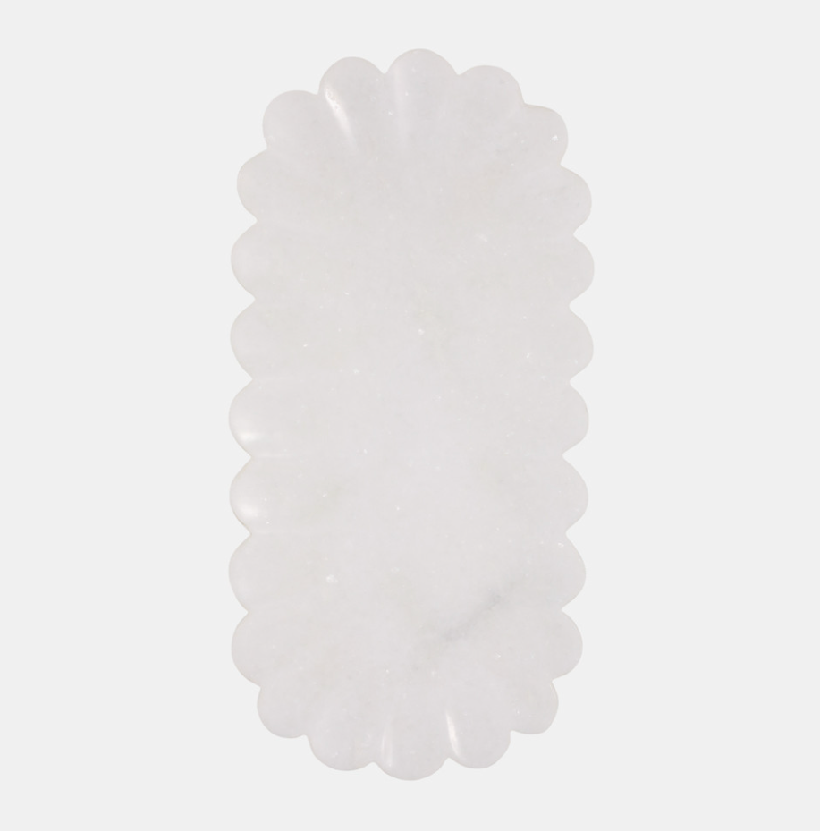 Scallop Edge Marble Tray - Salt &amp; Creek