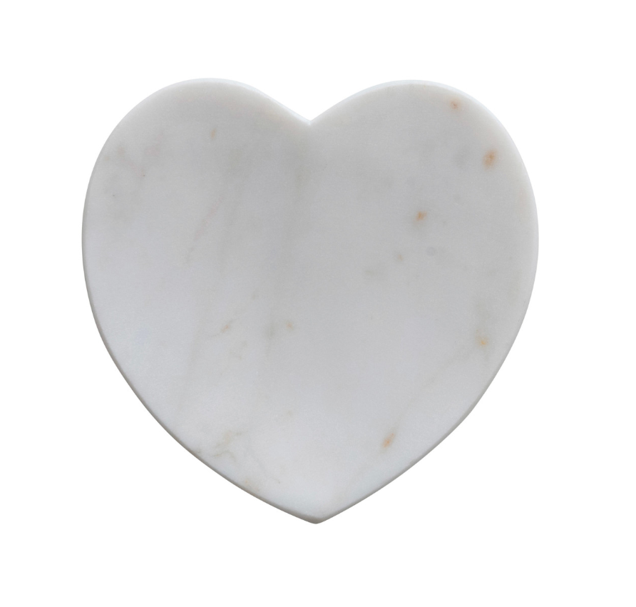 Marble Heart Shaped Dish, White - Salt &amp; Creek