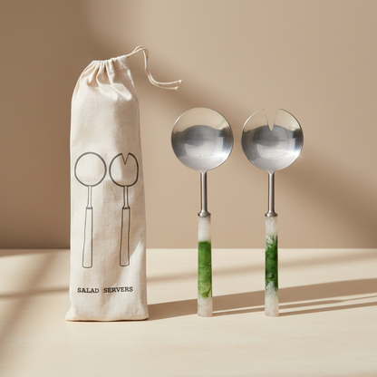Stainless Steel Salad Servers, Set of 2 in Bag (Each One Will Vary) - Salt &amp; Creek