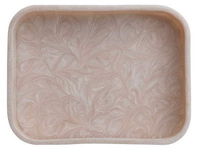 Marbled Resin Tray, Pearlized Finish, Pink (Each One Will Vary) - Salt &amp; Creek
