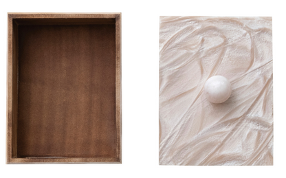 Marbled Resin Box with Ball Handle - Salt &amp; Creek