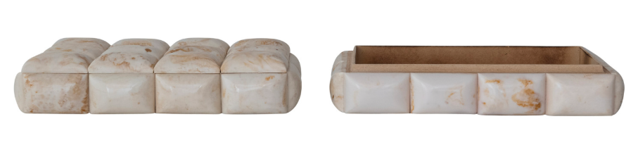 Marbled Resin Tile &amp; MDF Box (Each One Will Vary) - Salt &amp; Creek