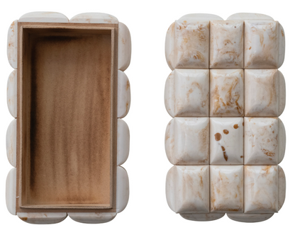 Marbled Resin Tile &amp; MDF Box (Each One Will Vary) - Salt &amp; Creek