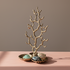 Metal Coral Shaped Jewelry Holder with Shell Shaped Base & 3 Sections, Antique Brass Finish - Salt & Creek