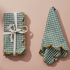 Cotton Scalloped Napkins with Contrasting Stitched Edges, Set of 4 Tied with Cotton Tape - Salt & Creek