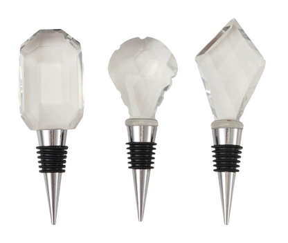 Crystal Bottle Stopper with Zinc Alloy Base, 3 Styles - Salt &amp; Creek