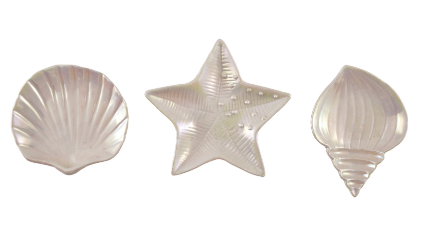 Stoneware Shell/Starfish Shaped Dish, Iridescent Finish, 3 Styles (Each One Will Vary) - Salt &amp; Creek