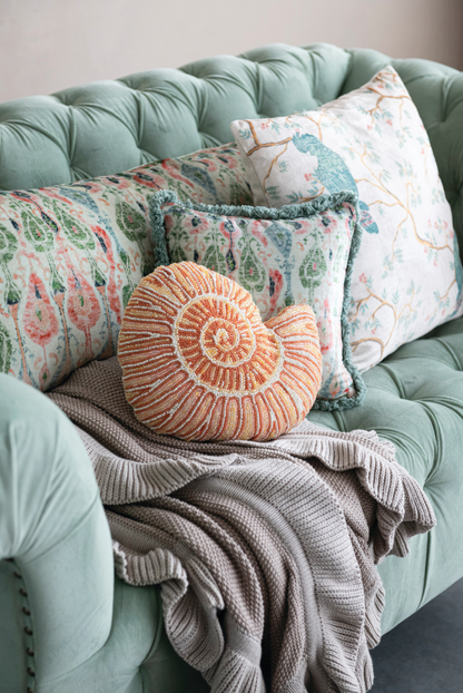12" Square Cotton Velvet Pillow with Pattern &amp; Eyelash Fringe - Salt &amp; Creek