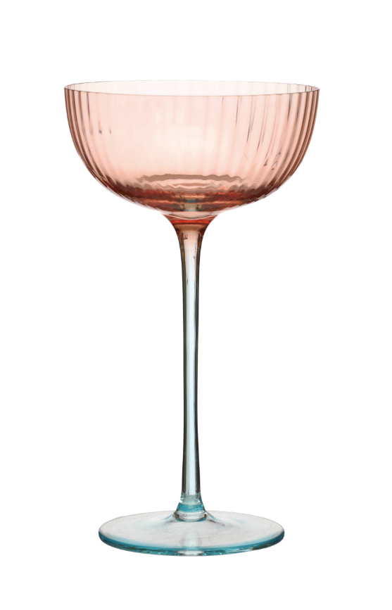 Sunset Splash Stemmed Fluted Coupe Glass - Salt &amp; Creek