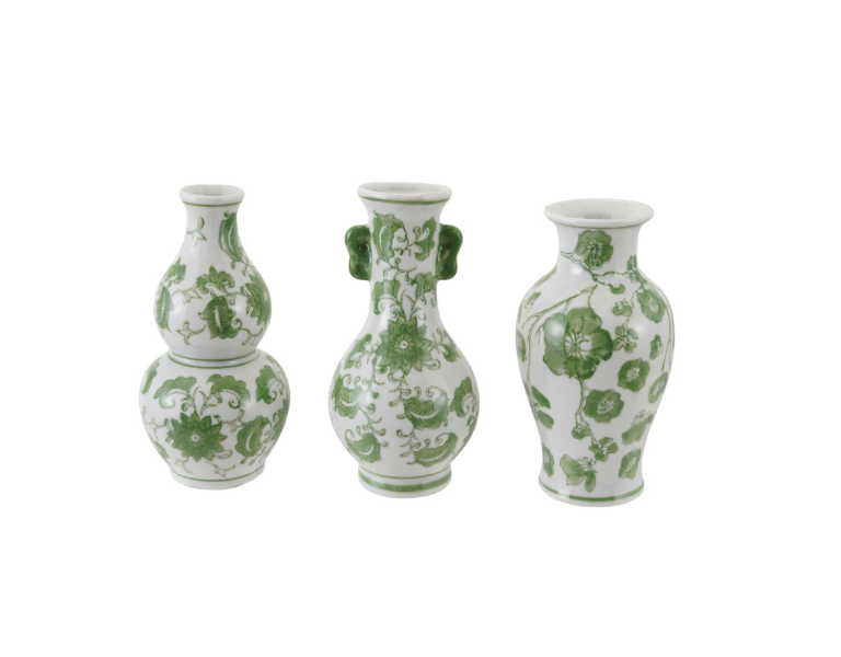 Hand-Painted Stoneware Vase with Floral Design, 3 Styles - Salt &amp; Creek
