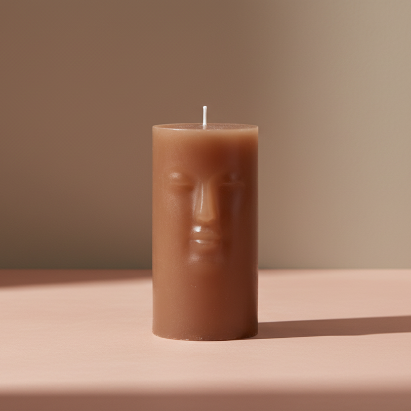 Unscented Face Pillar Candle-Tall - Salt &amp; Creek