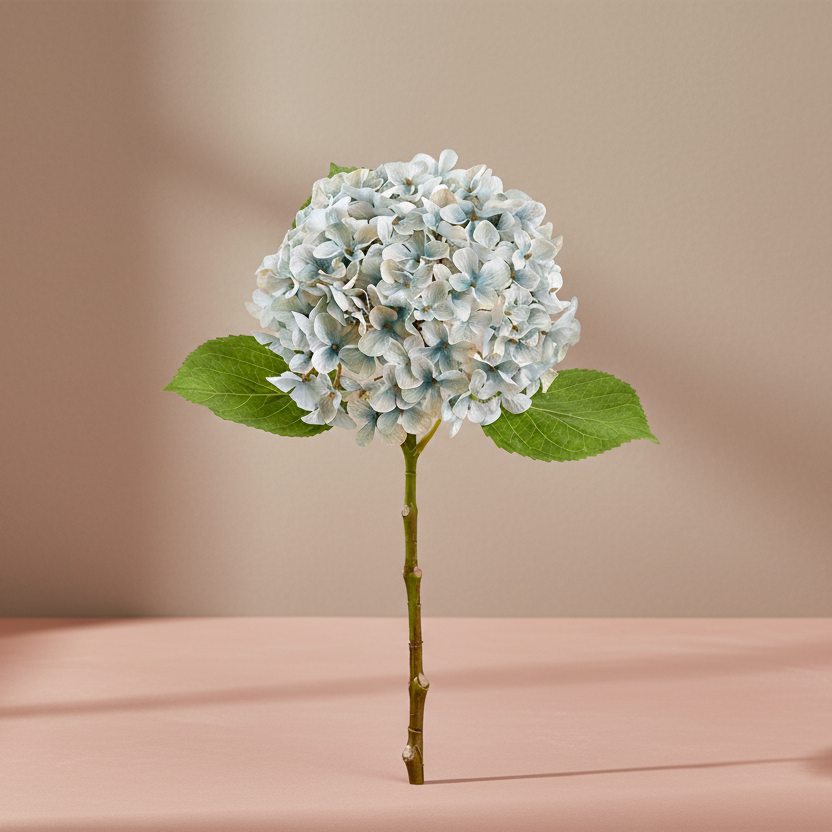Antique Light Blue Fake Hydrangea Flower - 17.5" - Salt &amp; Creek