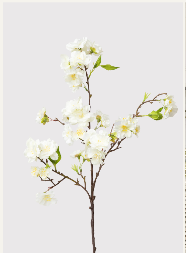 White Magnolia Flower Branch - 39"
