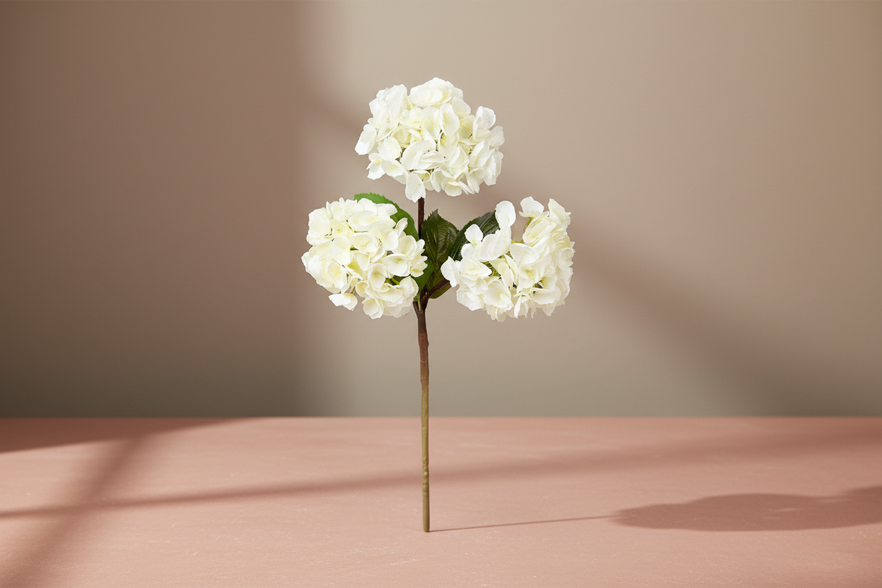 Large Artificial Hydrangea Spray in Cream White - 20" - Salt &amp; Creek