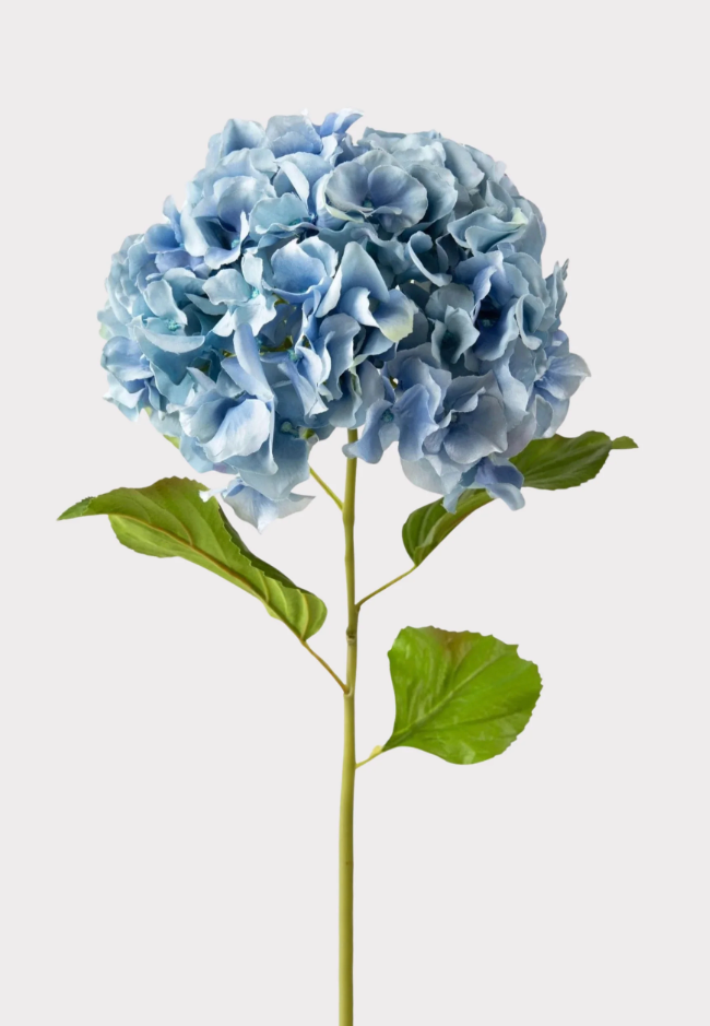 Tall Powder Blue Faux Hydrangea Flower - 45"