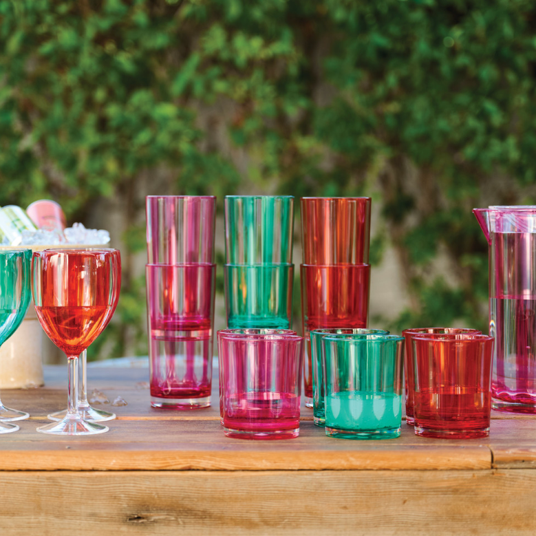 14 oz. Acrylic Drinking Glass with Stripes, 3 Colors - Salt &amp; Creek