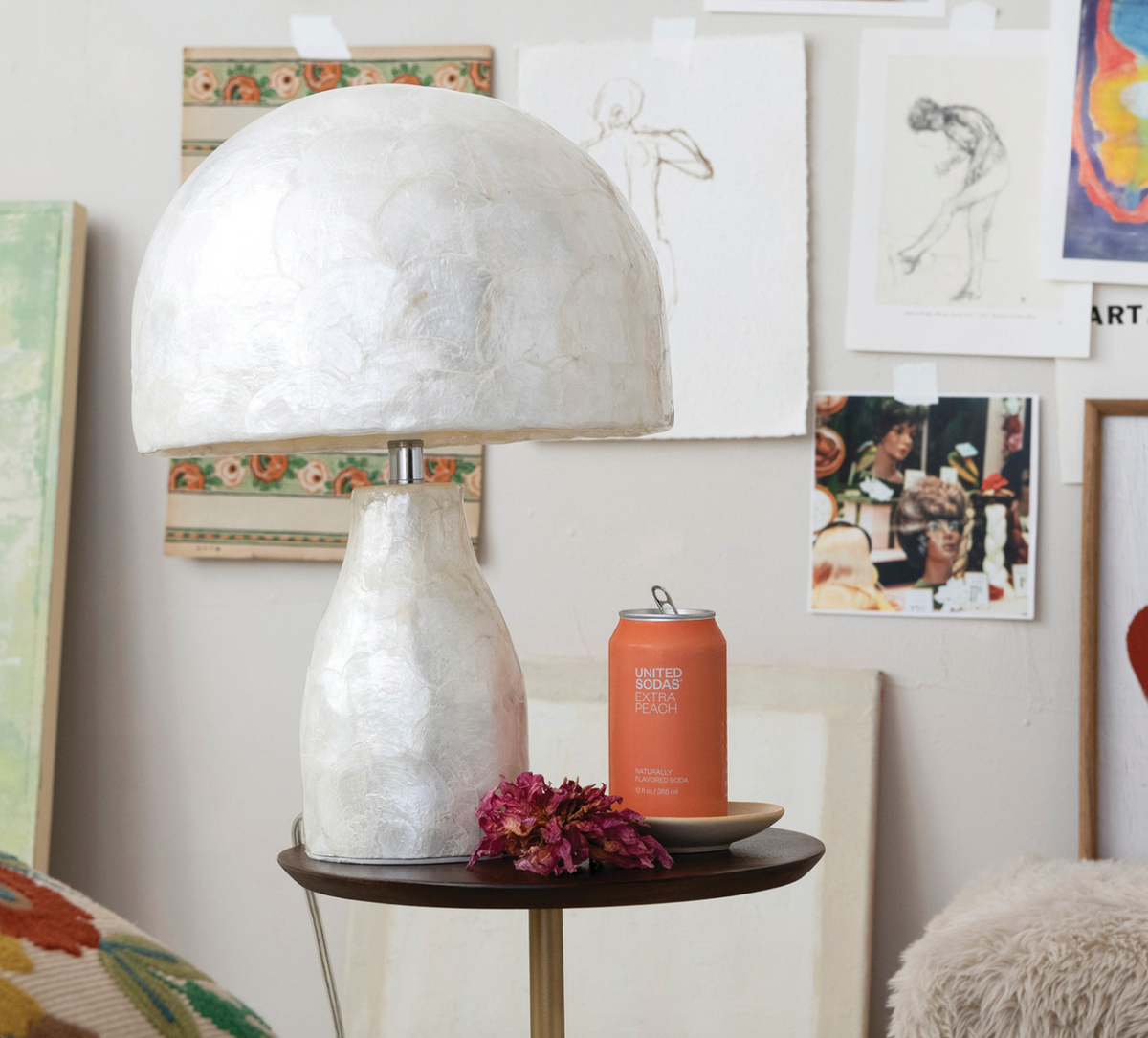 Capiz Table Lamp with Inline Switch - Salt &amp; Creek