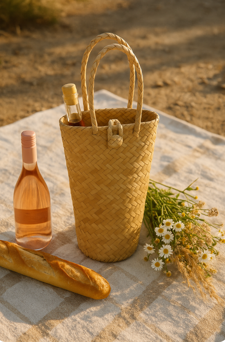 Rattan Wine Bag