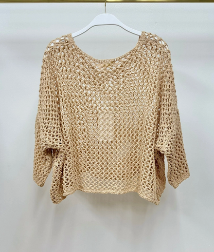 Erina Drop Shoulder Crochet Tunic