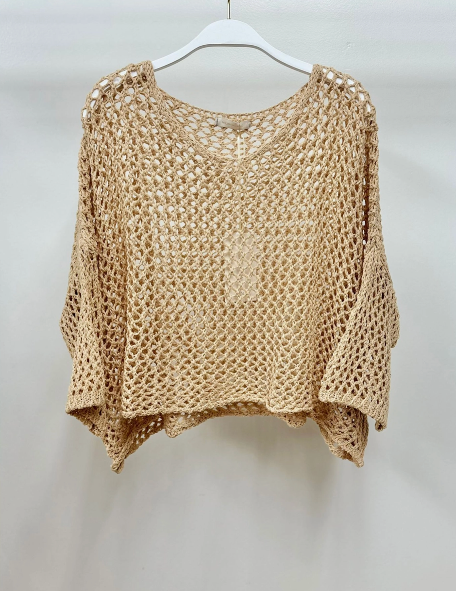 Erina Drop Shoulder Crochet Tunic