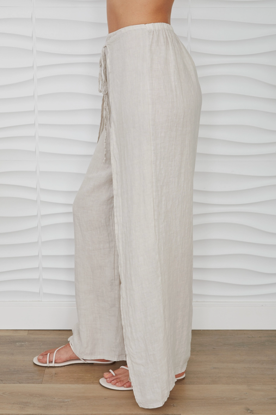 Carolina Linen Pants with Side Panel