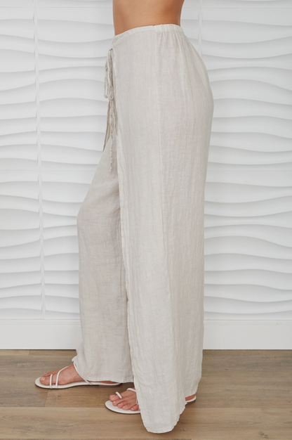Carolina Linen Pants with Side Panel
