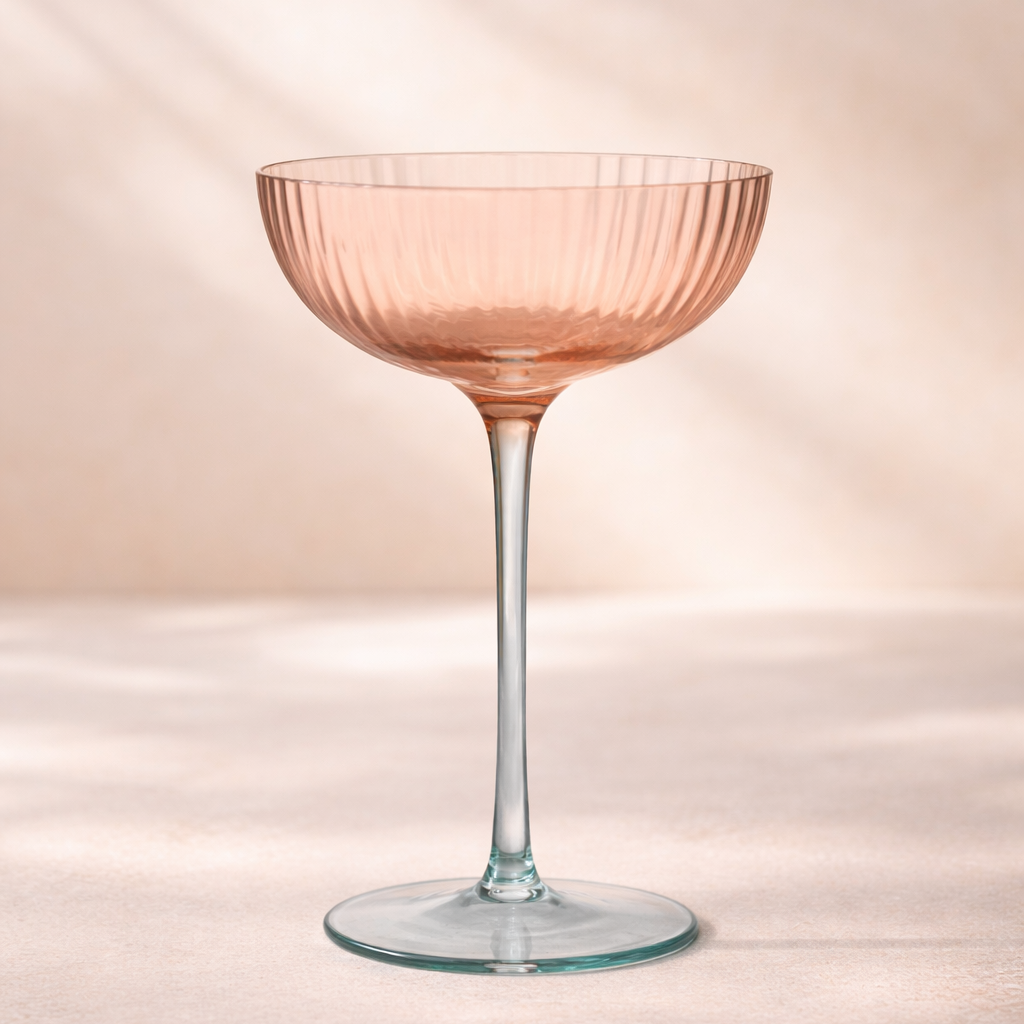 Sunset Splash Stemmed Fluted Coupe Glass - Salt &amp; Creek