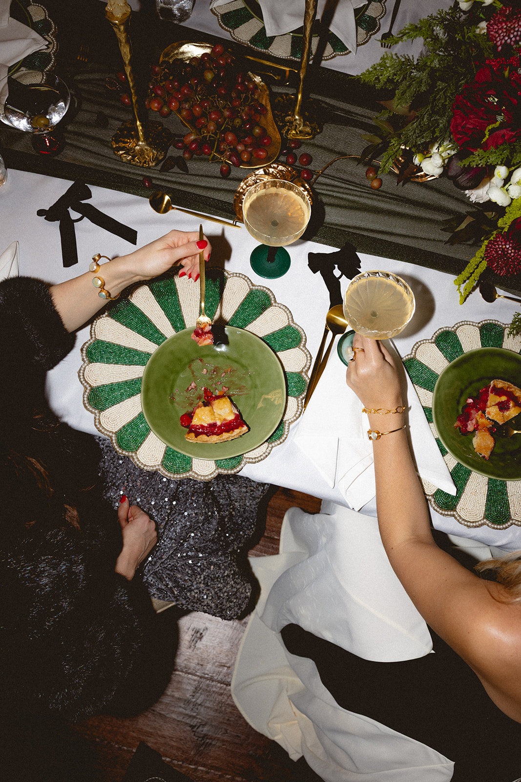 Emerald Bloom Beaded Placemat