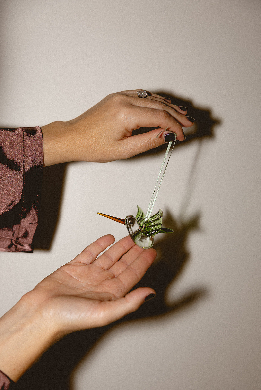 Glass Hummingbird Ornament
