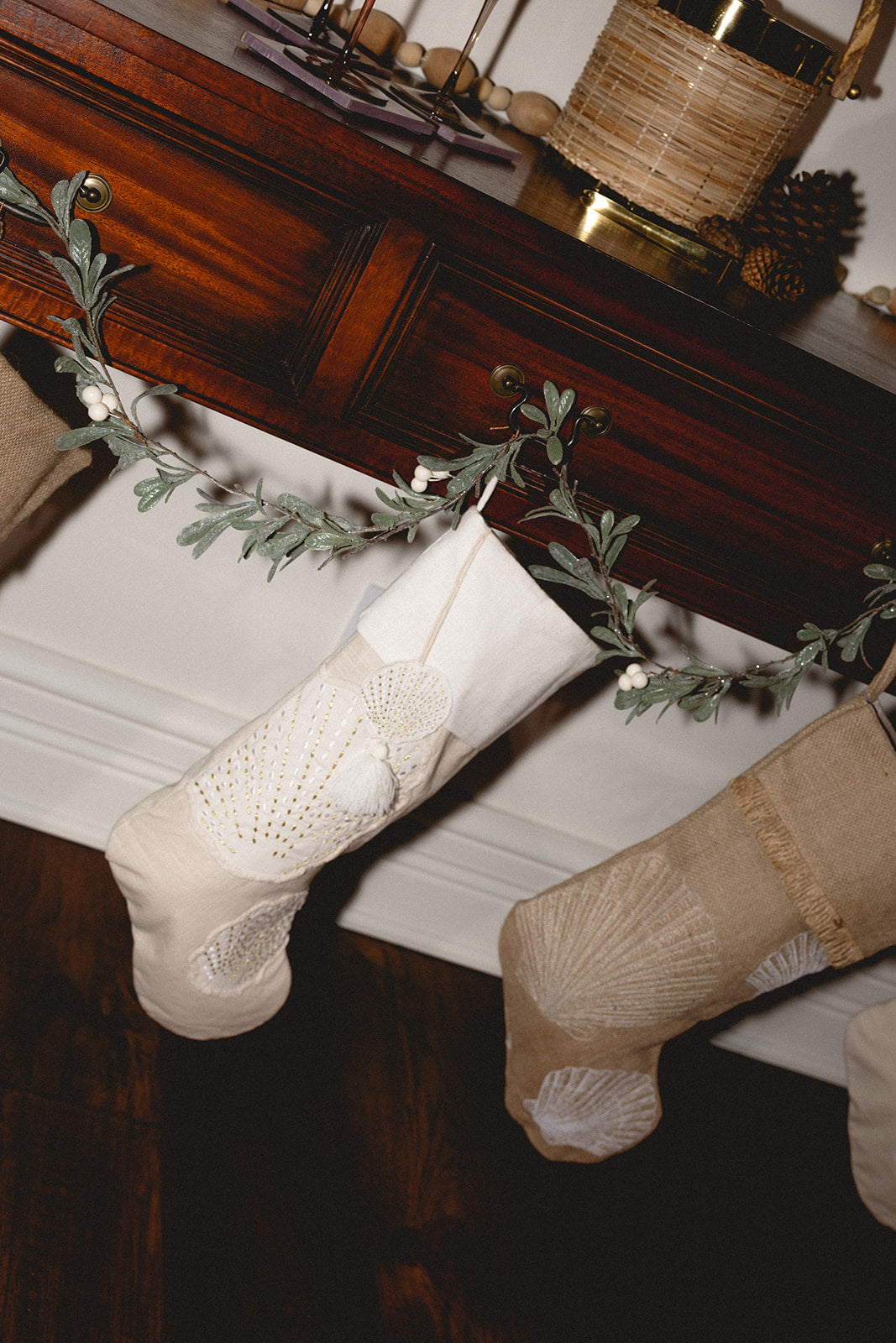 Golden Coast Seashell Stocking