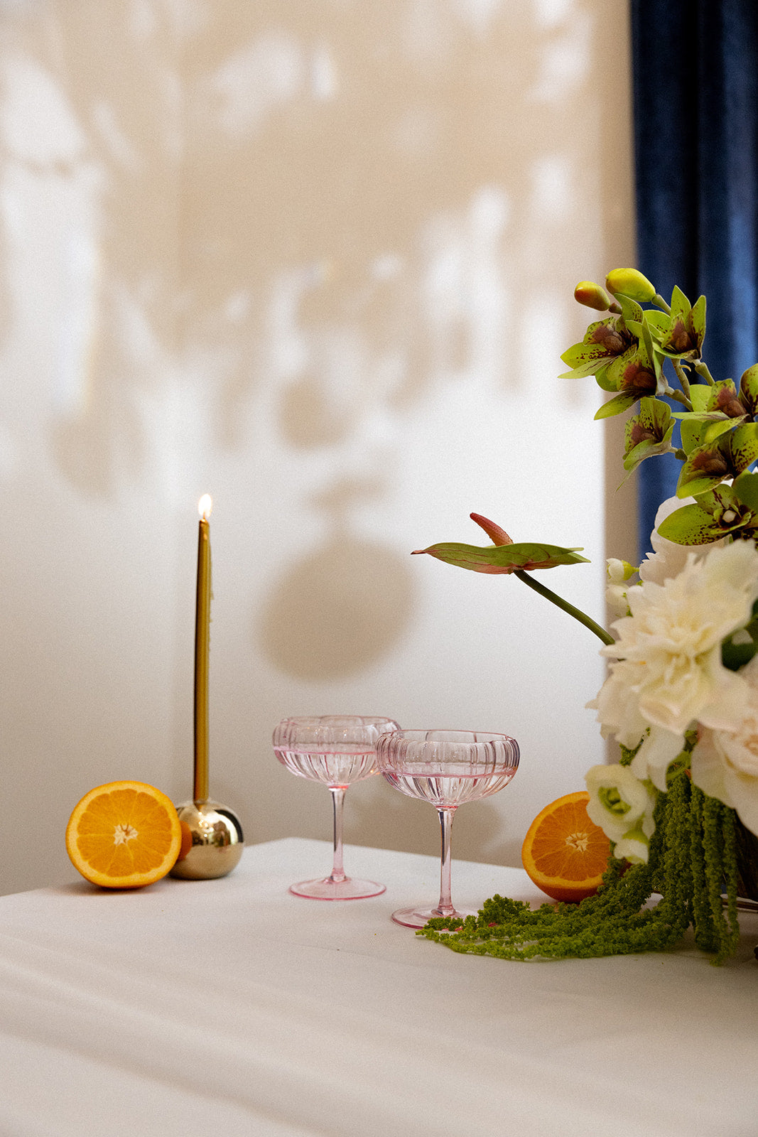 Blush Flower Coupe Glass