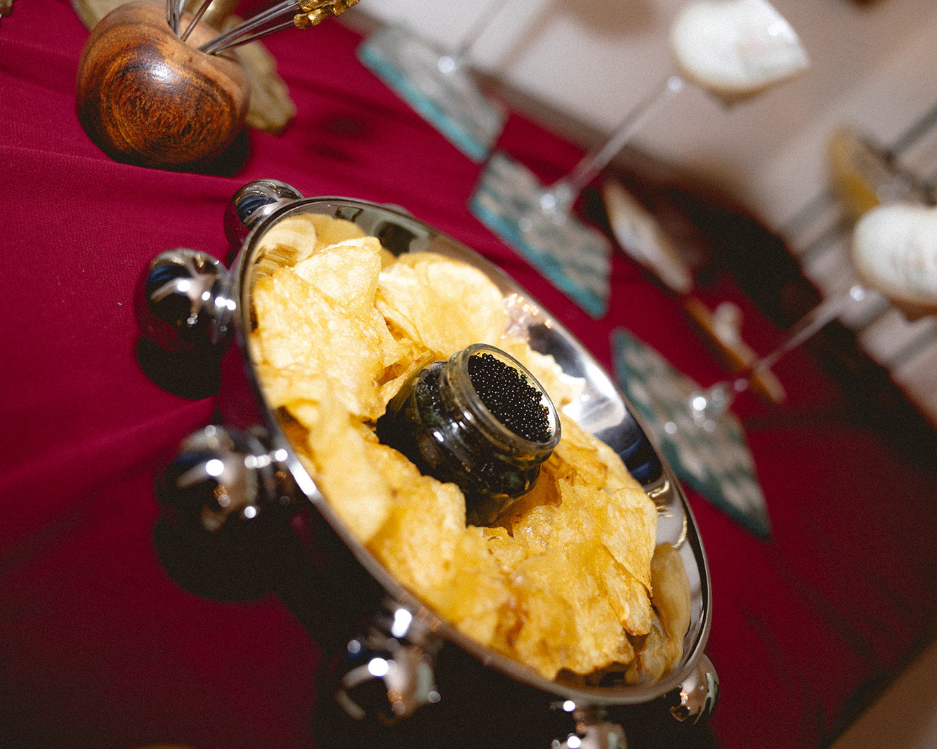 Chrome Stoneware Dish