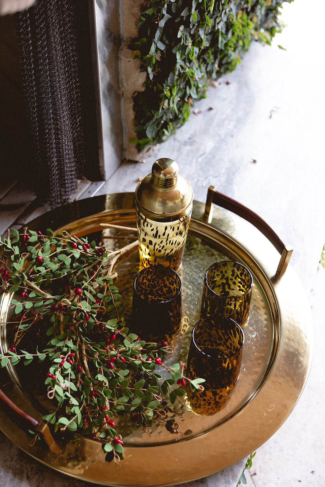 Tortoise Shell Drinking Glass