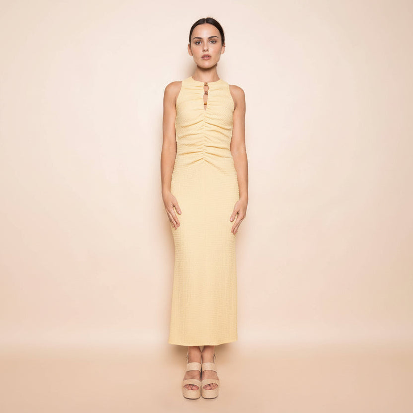 CENTER FRONT KEYHOLE BEAD MAXI DRESS-DD11102AFO - Salt &amp; Creek