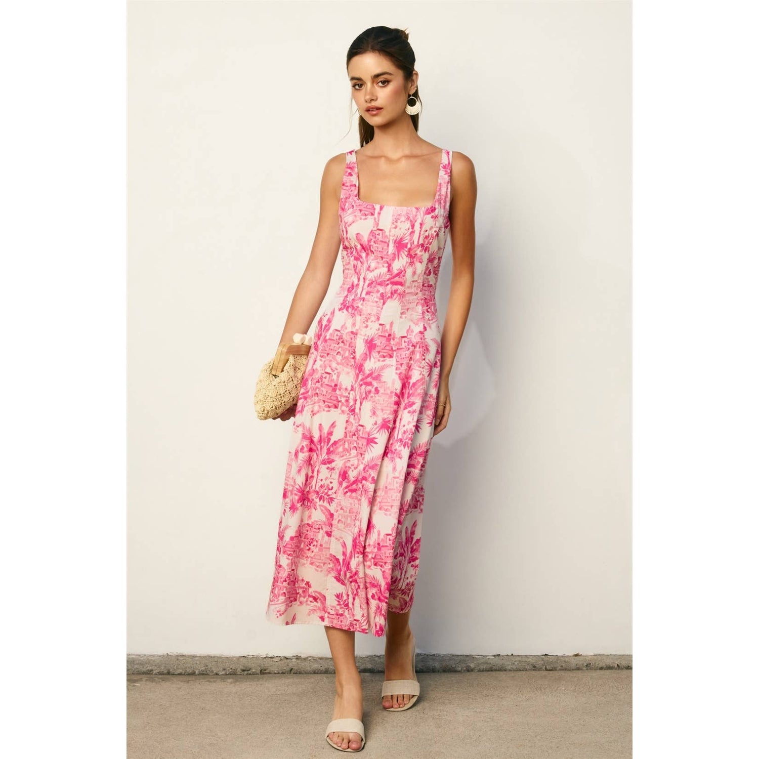 Laguna Palm Square Neck Paneled Dress - Salt &amp; Creek