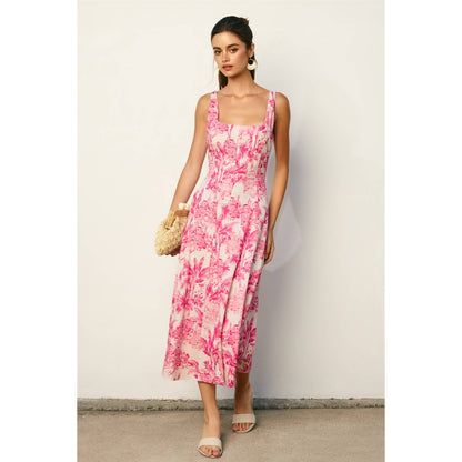 Laguna Palm Square Neck Paneled Dress - Salt &amp; Creek
