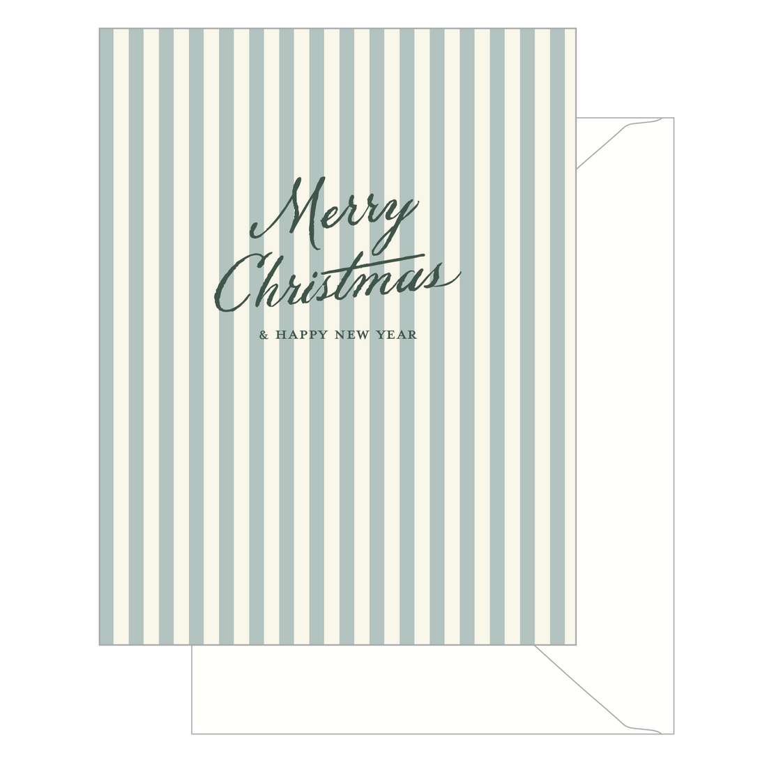 Striped Merry Christmas Card (Single)