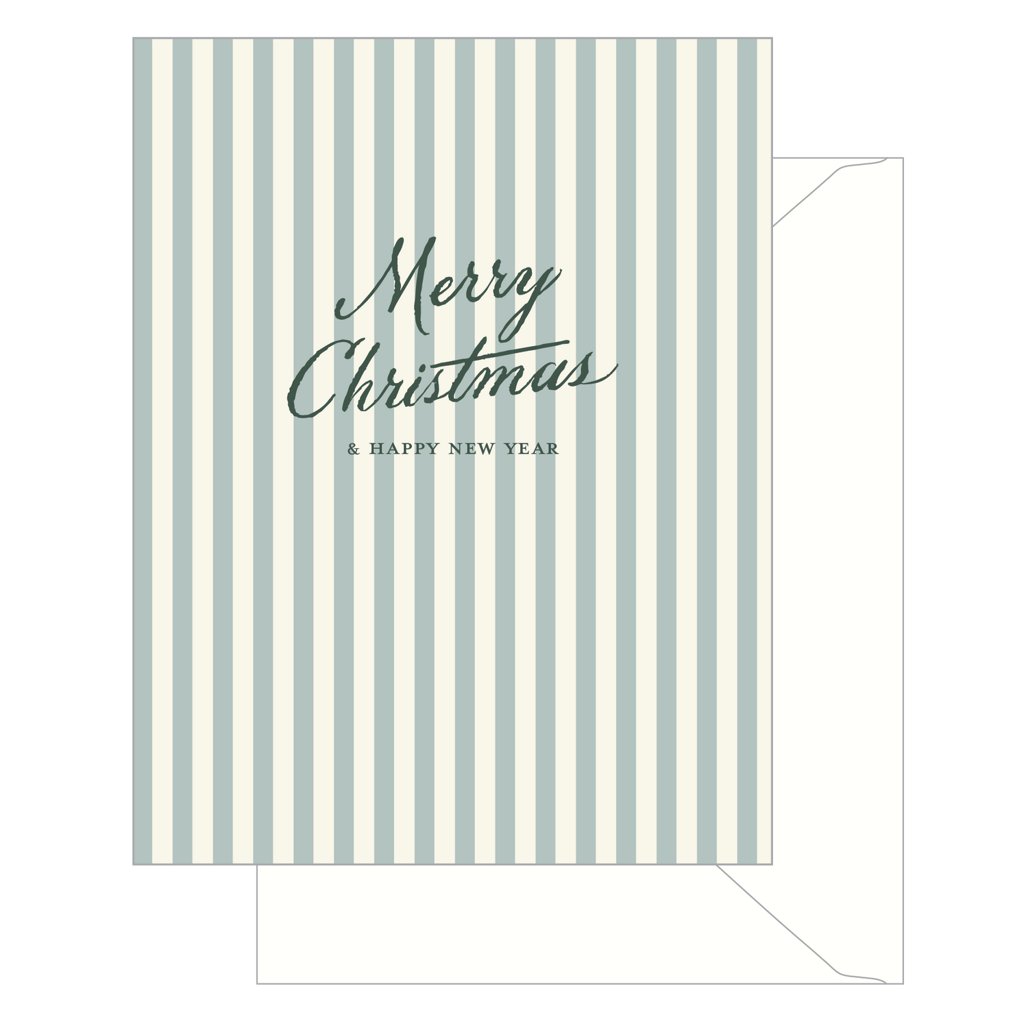 Striped Merry Christmas Card (Single)