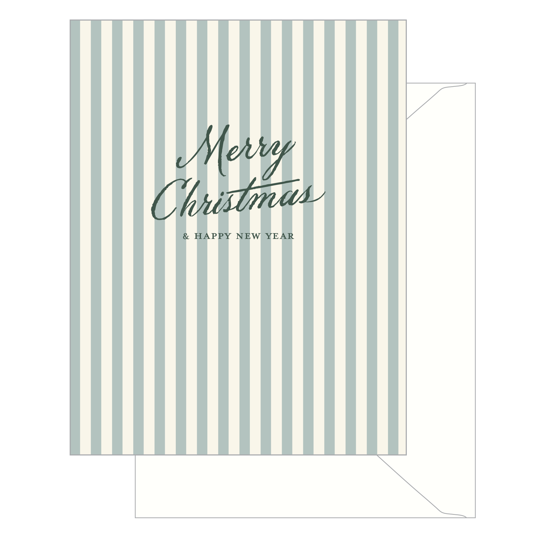 Striped Merry Christmas Card (Single)