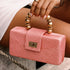Soft Pink Statement Clutch | Buntal Straw with Bead Handle - Salt & Creek