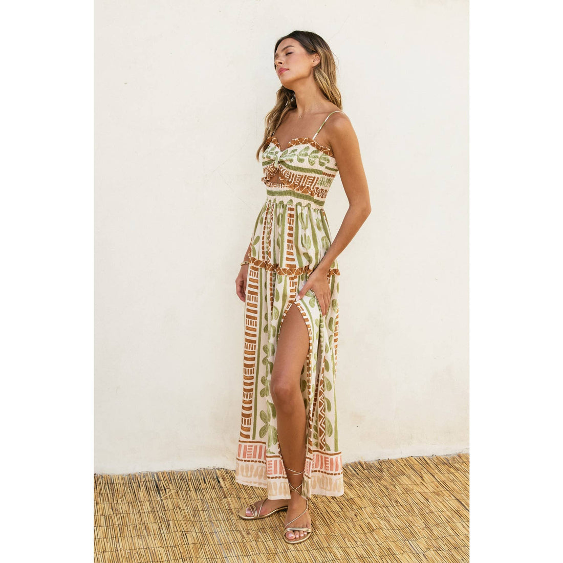 The Bahamas Cutout Smocked Maxi Dress - Salt &amp; Creek