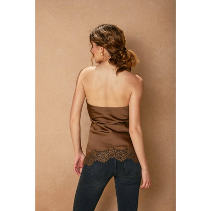 Dull Satin Lace Hem Tube Top - Salt &amp; Creek