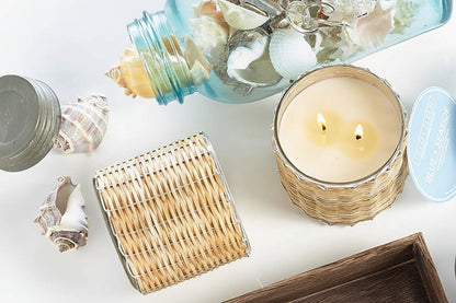 Blue Seaside 2 Wick Handwoven Candle 12oz. Ctn.6 - Salt &amp; Creek