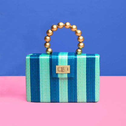 Blue &amp; Turquoise Stripe Clutch |  Sunshine Luxe style - Salt &amp; Creek