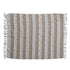 Woven Cotton Throw w/ Stripes & Fringe, Tan Color & Natural