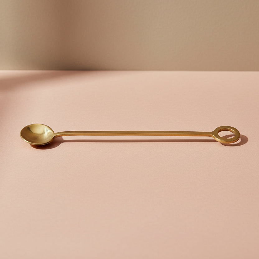 Stainless Steel Cocktail Spoon, Gold Finish