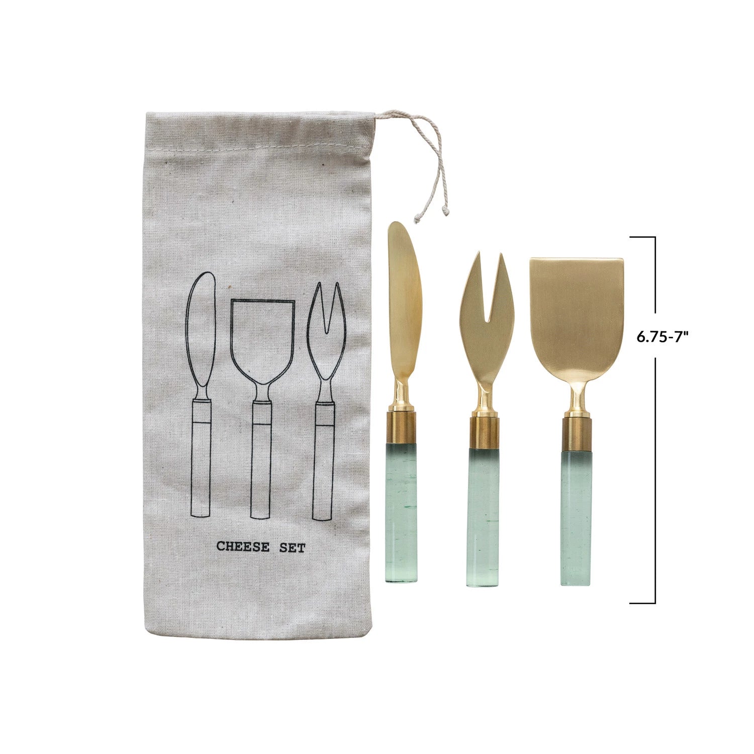 Mint Resin Cheese Utensils, Set of 3